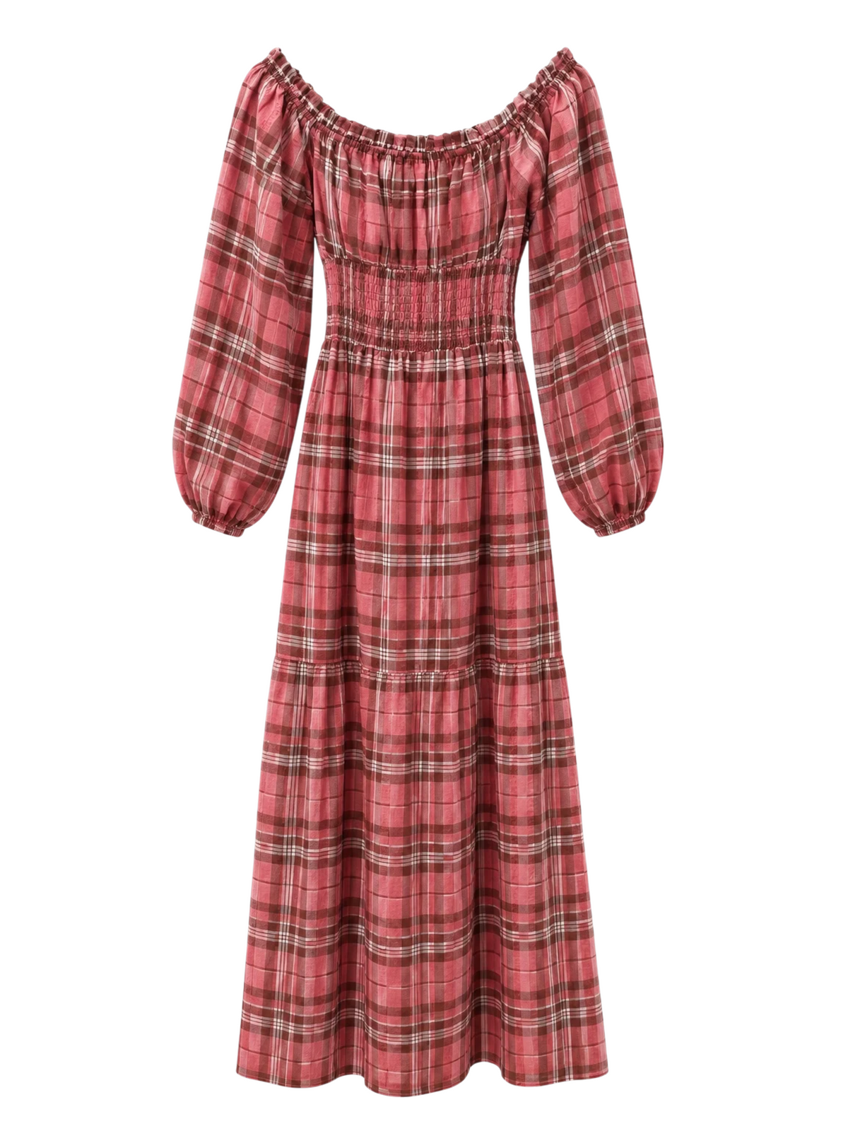 The Rosalie Dress - Rose Plaid Maxi