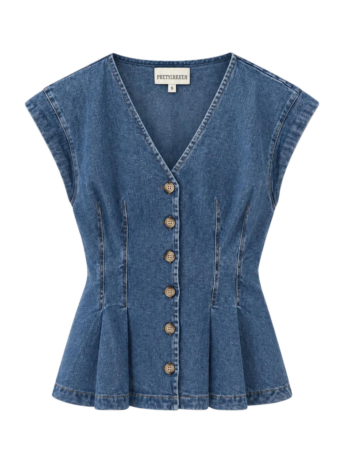 The Bluebell Top - Denim Peplum
