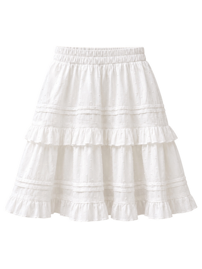 The Clover Skirt - White Ruffle Mini